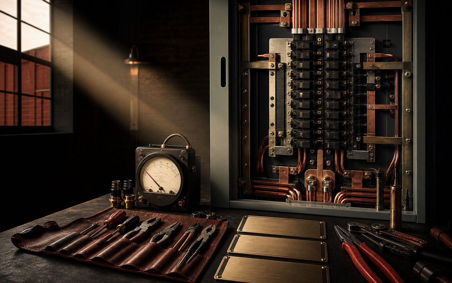Close-up of professional electrical equipment
